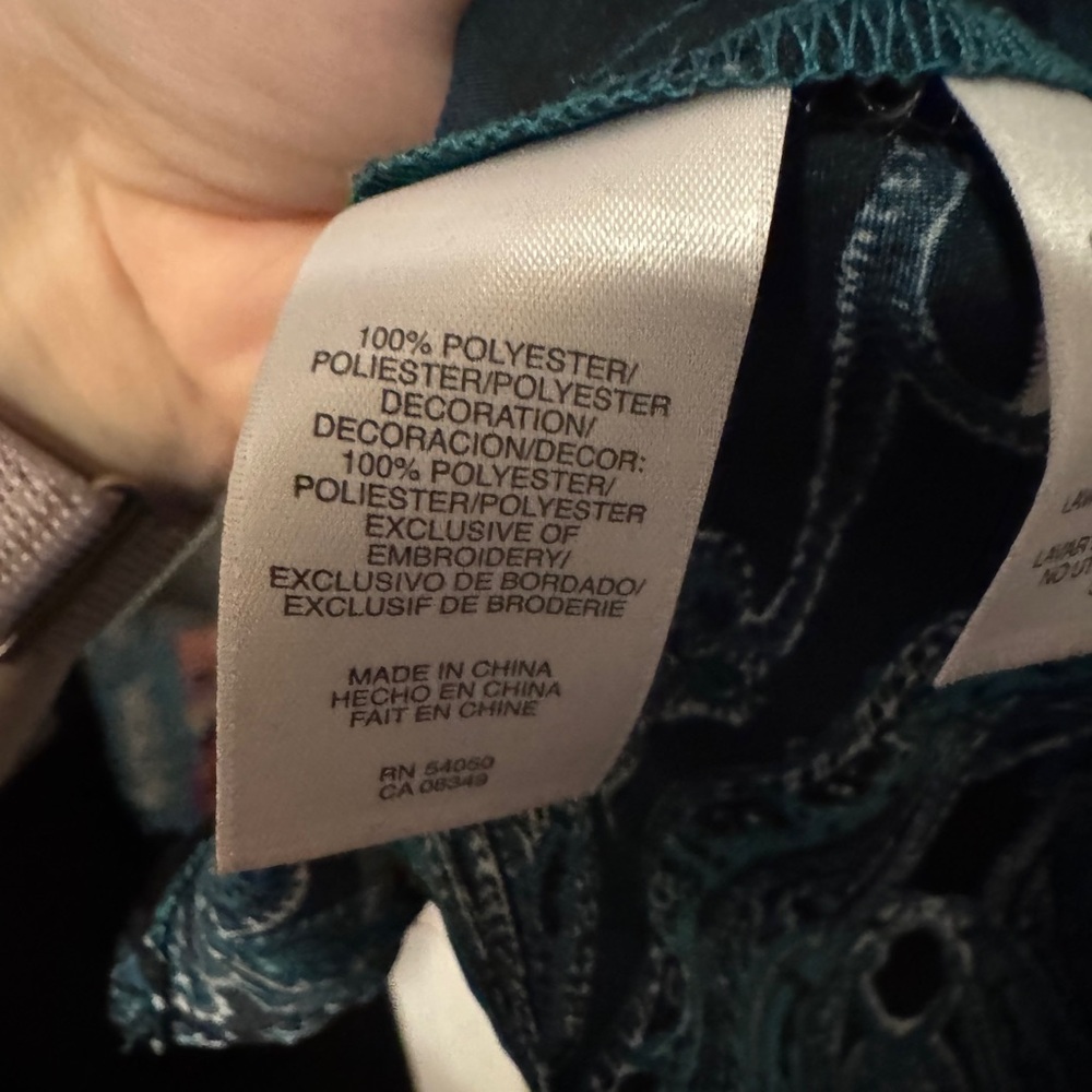 Jones New York Teal and Black Embroidered Tunic - Picture 6 of 9